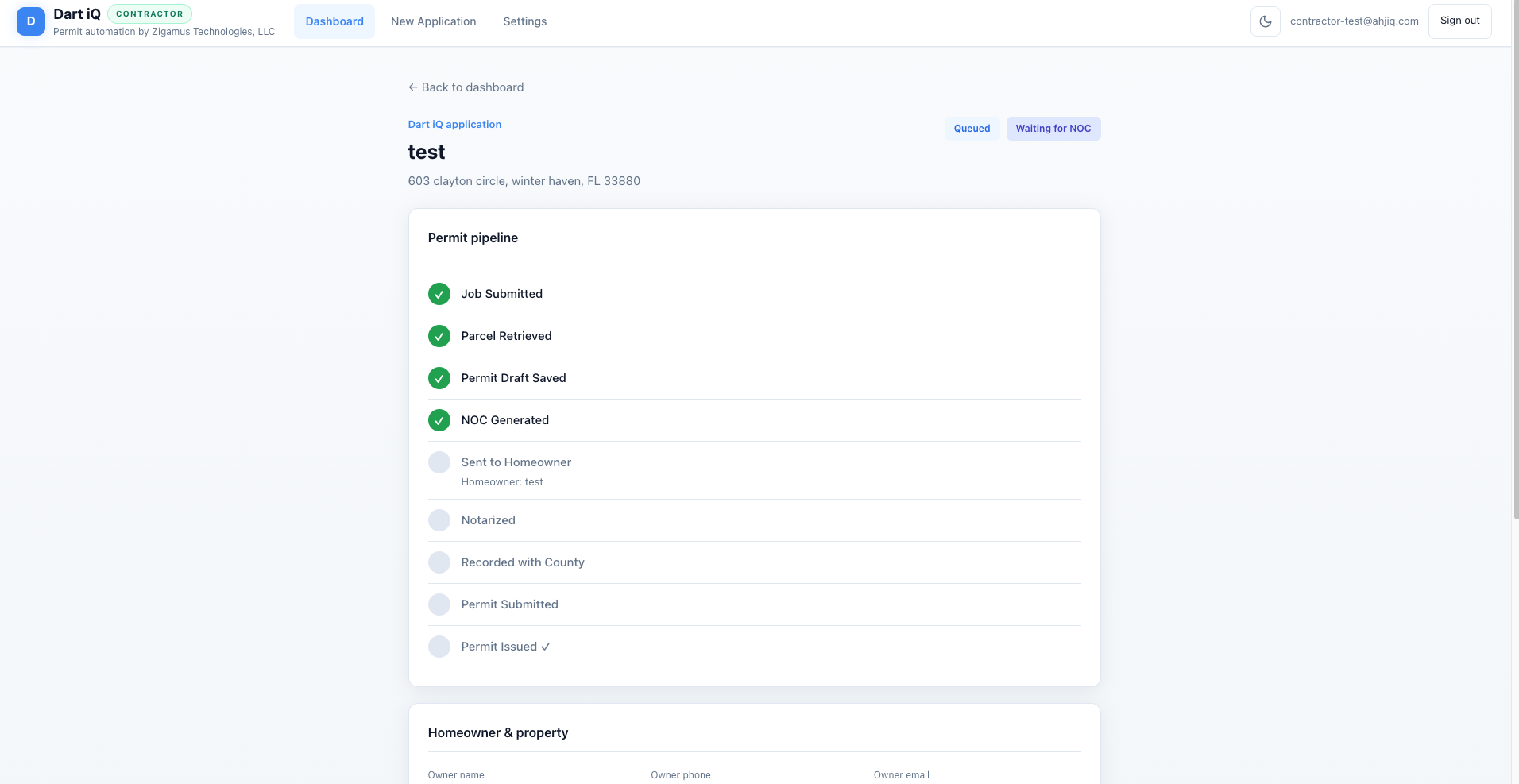 Real-time permit pipeline tracking in DART iQ